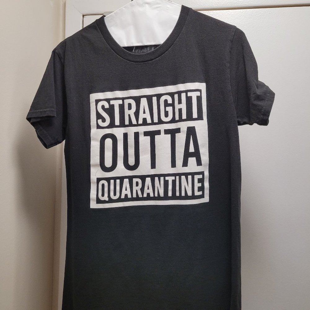 GENTLY USED MAD ENGINE, STRAIGHT OUTTA QUARANTINE TEE SHIRT, SMALL!!!